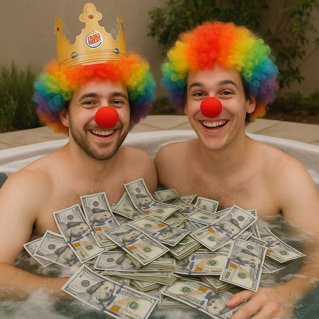 20250514_1722_Clown Kings in Jacuzzi_simple_compose_01jv7fa9sjezwajyqg7f899a4c.webp